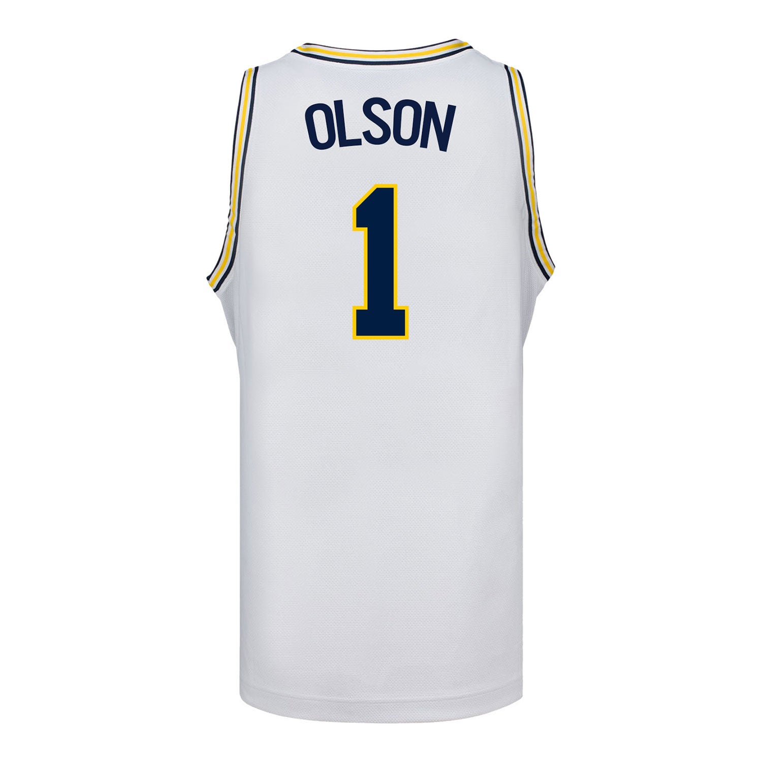 Michigan Wolverines #1 Olivia Olson Student Athlete White Women's Basketball Jersey - Back View