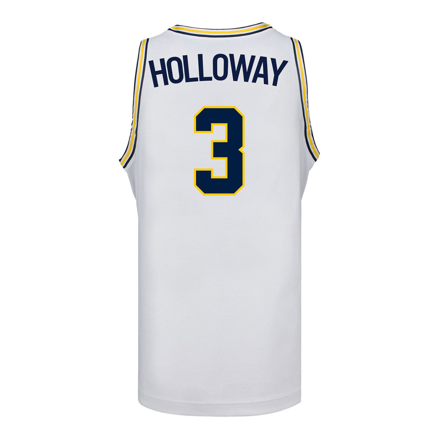 Michigan Wolverines #3 Mila Holloway Student Athlete White Women's Basketball Jersey - Back View