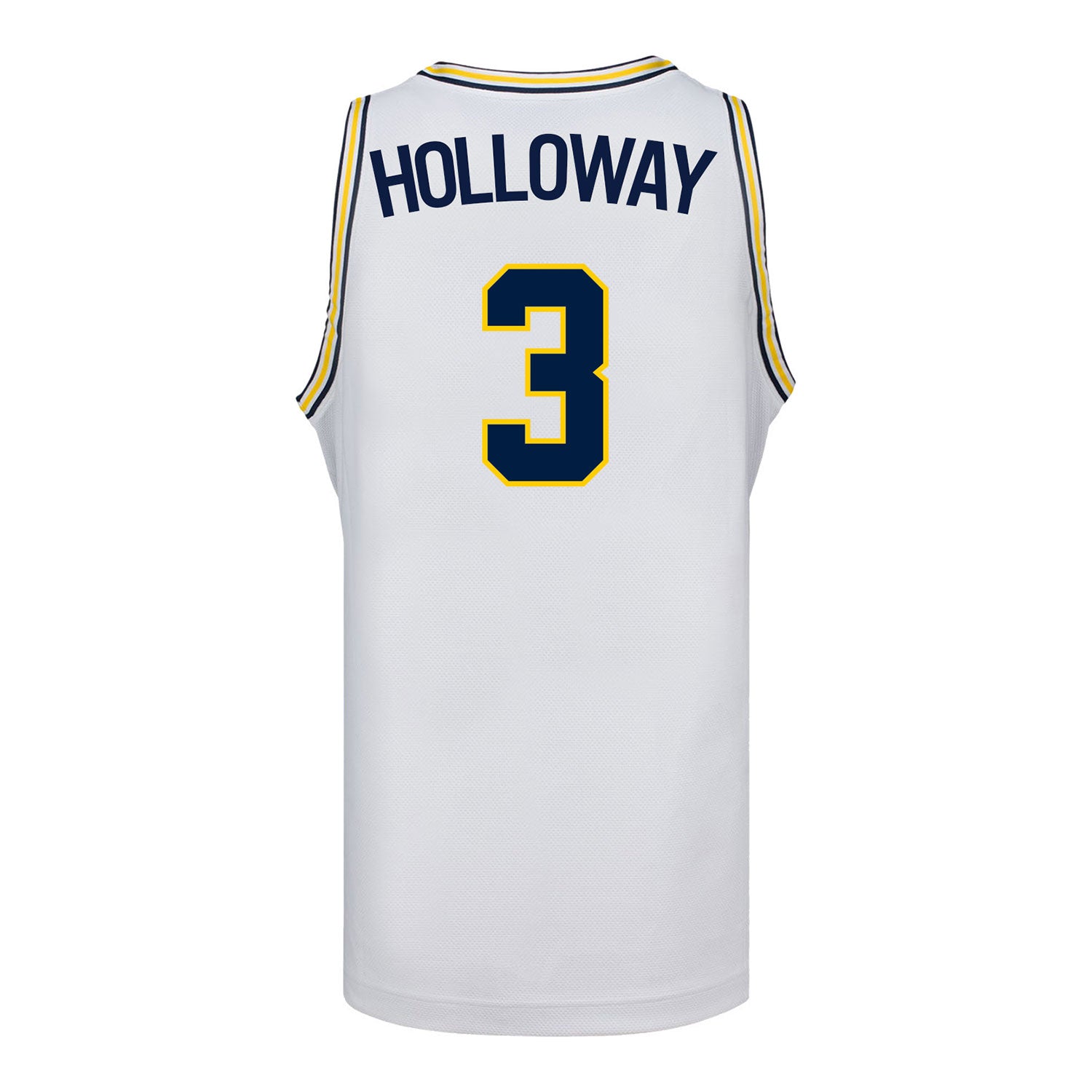 Michigan Wolverines #3 Mila Holloway Student Athlete White Women's Basketball Jersey - Back View