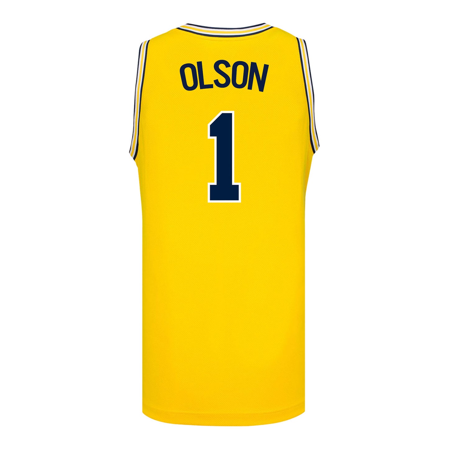 Michigan Wolverines #1 Olivia Olson Student Athlete Maize Women's Basketball Jersey - Back View