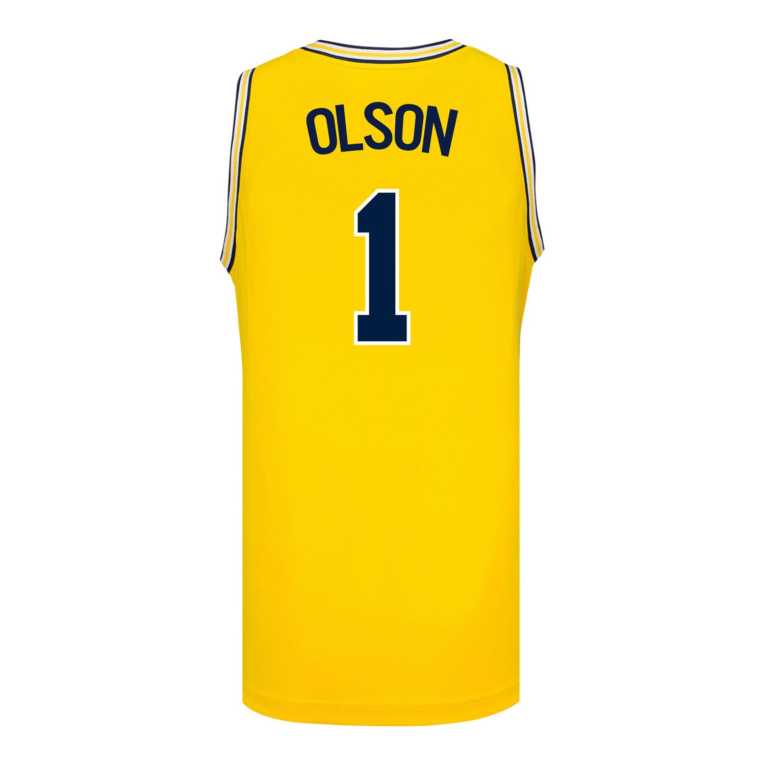 Michigan Wolverines #1 Olivia Olson Student Athlete Maize Women's Basketball Jersey - Back View