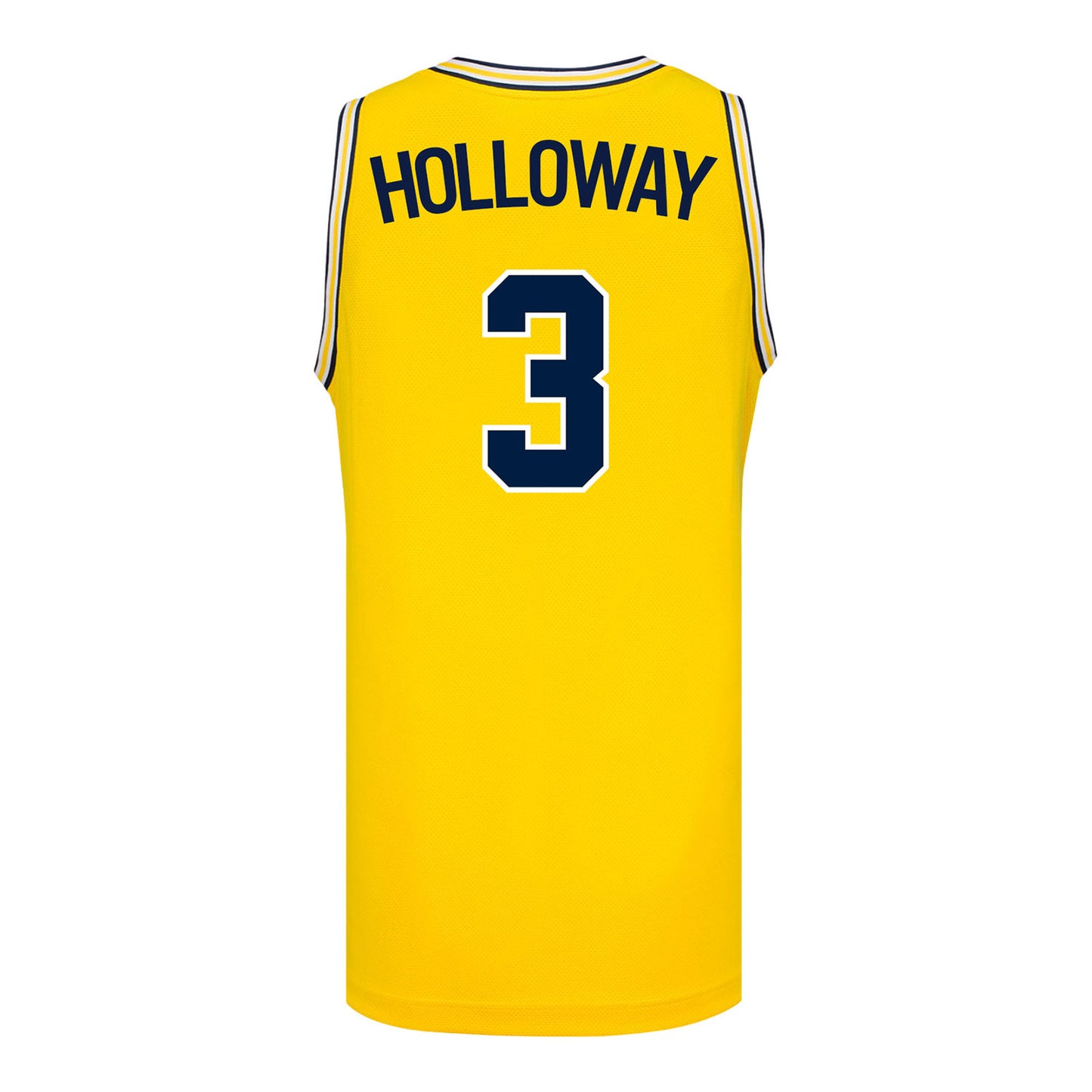 Michigan Wolverines #3 Mila Holloway Student Athlete Maize  Women's Basketball Jersey - Back View
