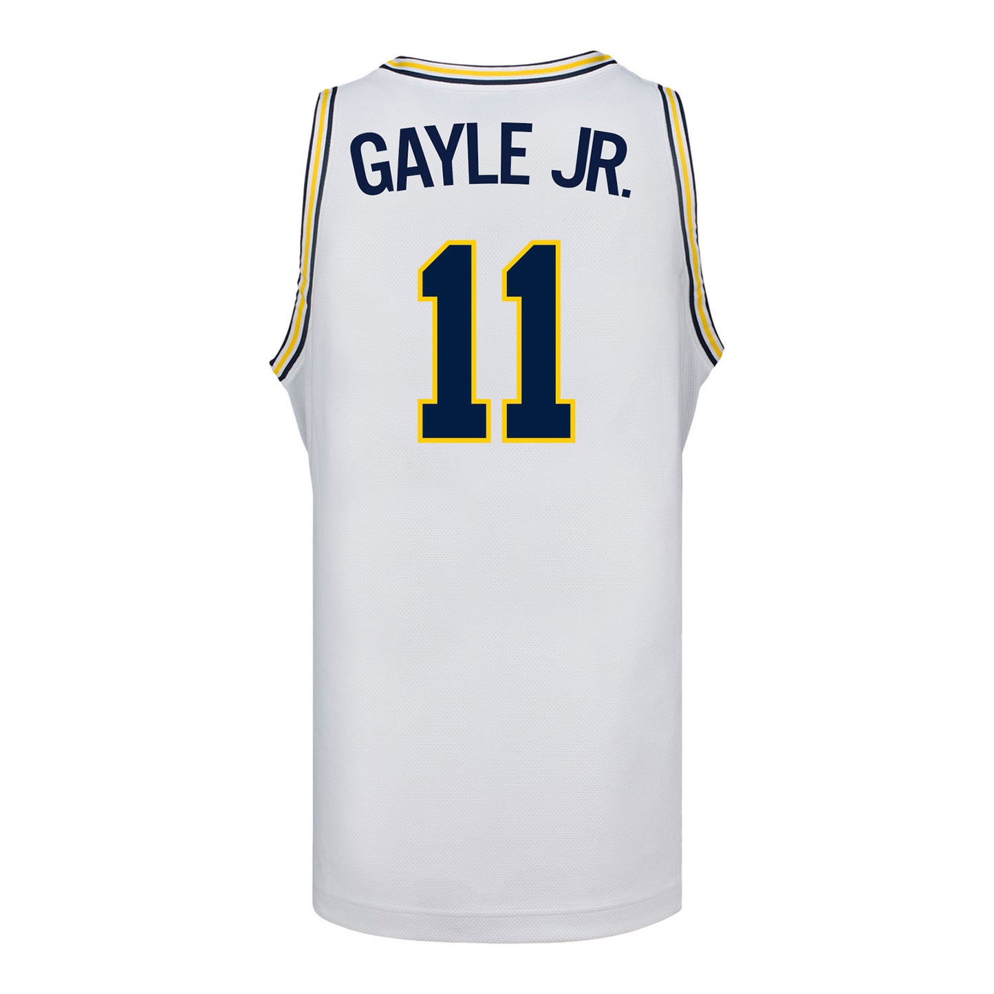 Michigan Wolverines #11 Roddy Gayle Student Athlete White Basketball Jersey - Back View