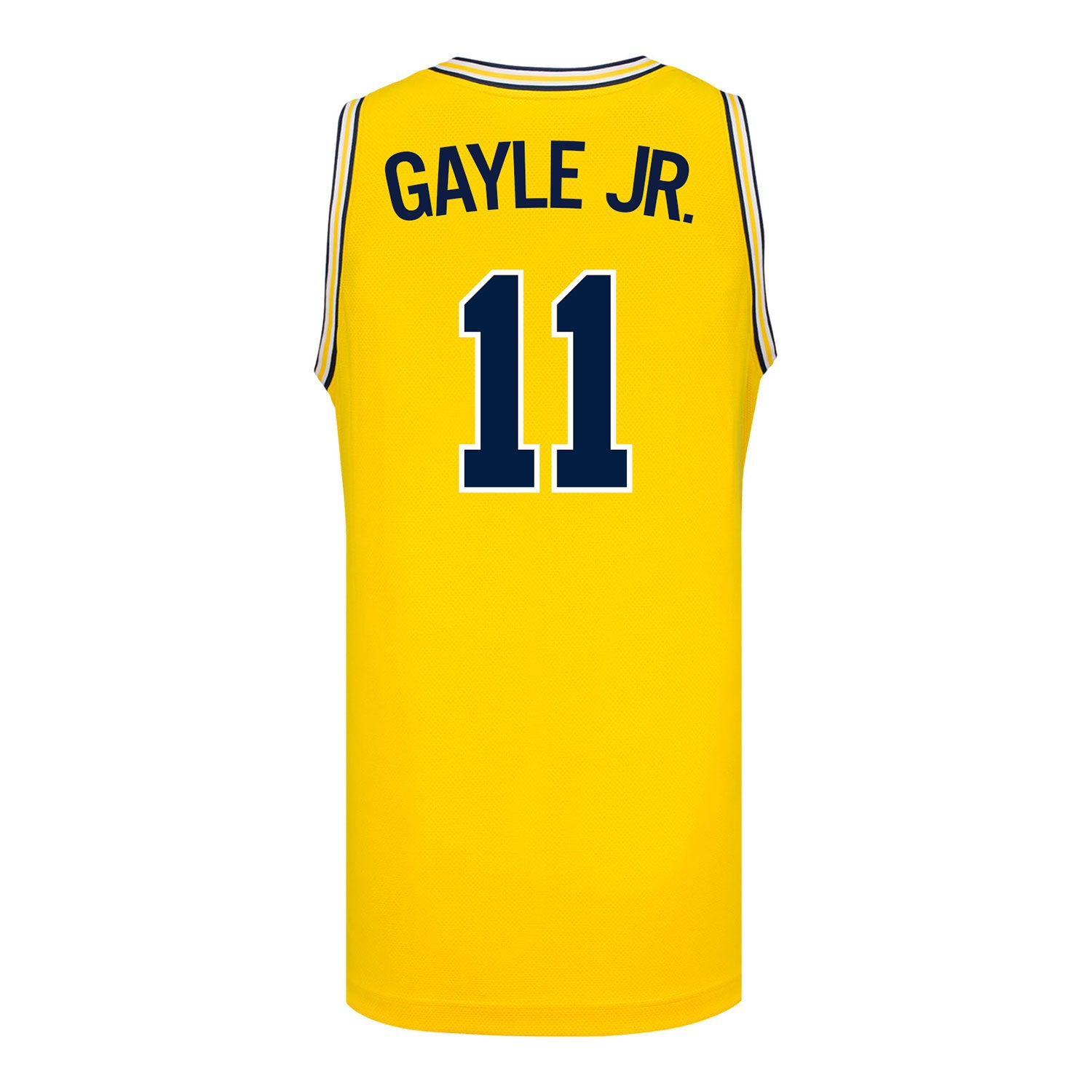 Michigan Wolverines #11 Roddy Gayle Student Athlete Maize Basketball Jersey - Back View