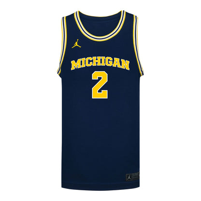 Michigan Wolverines #2 Macy Brown Student Athlete Blue Women's Basketball Jersey - Front View