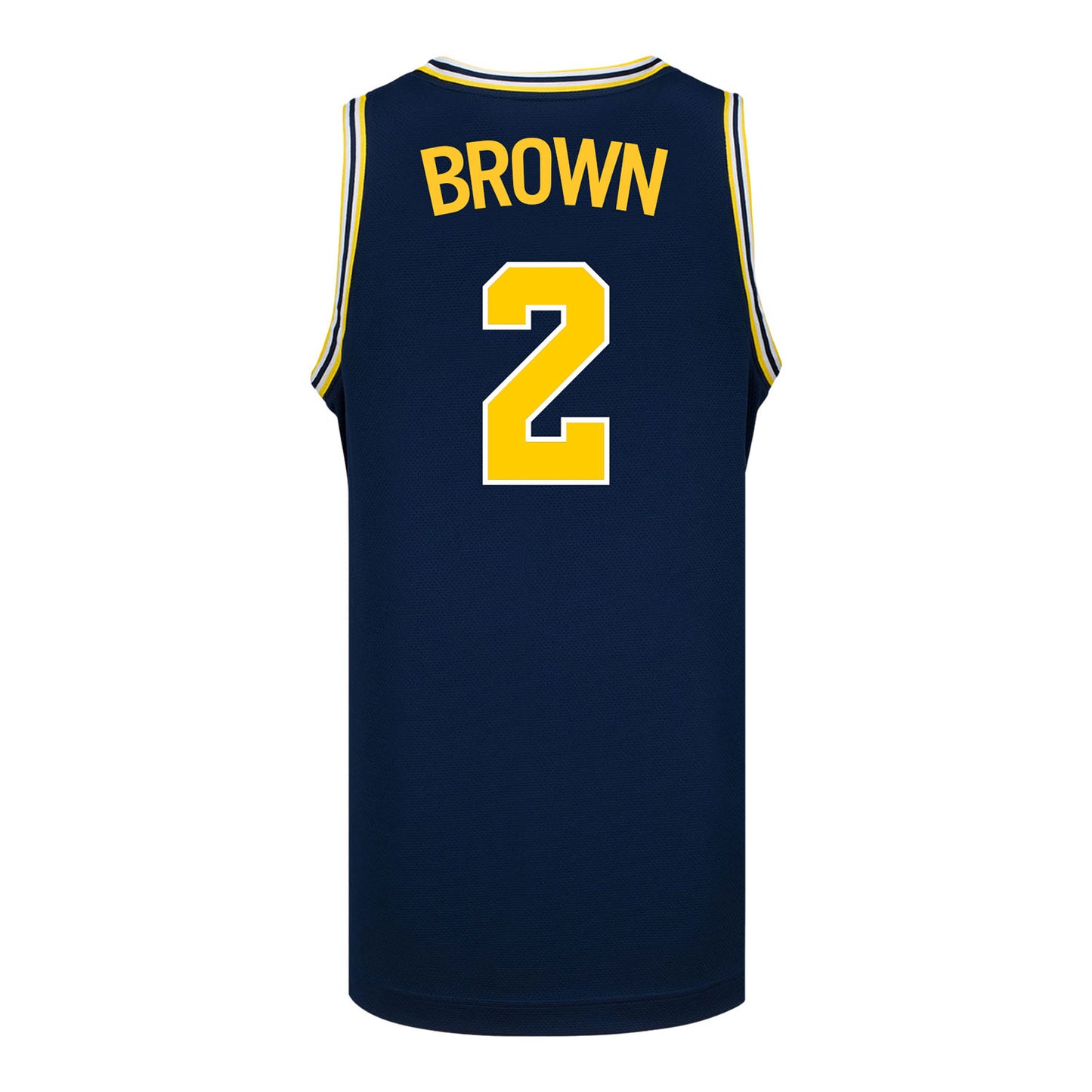 Michigan Wolverines #2 Macy Brown Student Athlete Blue Women's Basketball Jersey - Back View