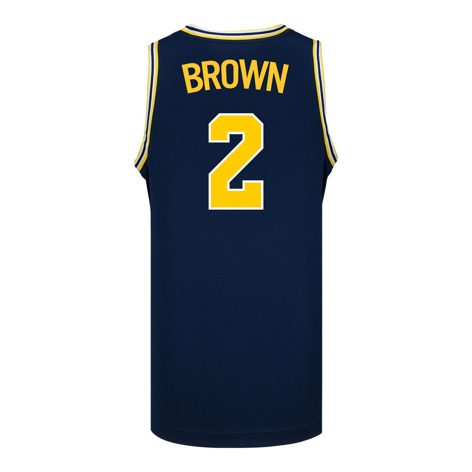 Michigan Wolverines #2 Macy Brown Student Athlete Blue Women's Basketball Jersey - Back View