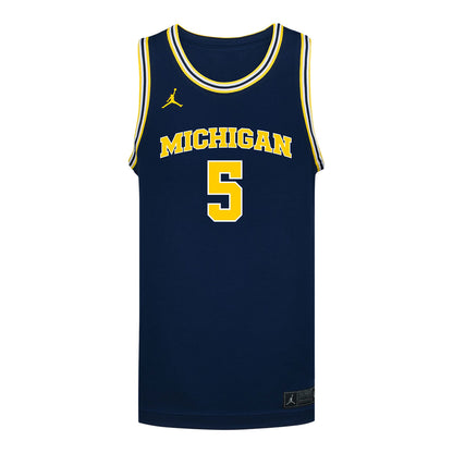 Michigan Wolverines #5 Brooke Daniels Student Athlete Blue Women's Basketball Jersey - Front View