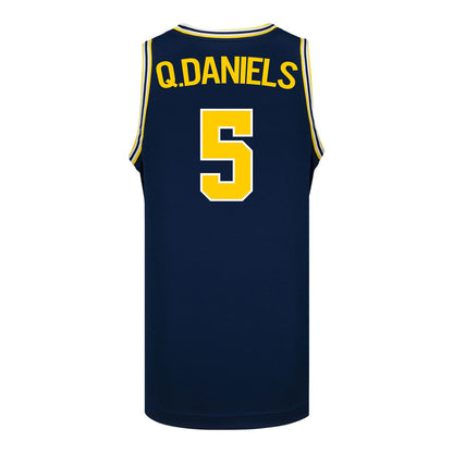 Michigan Wolverines #5 Brooke Q. Daniels Student Athlete Blue Women's Basketball Jersey