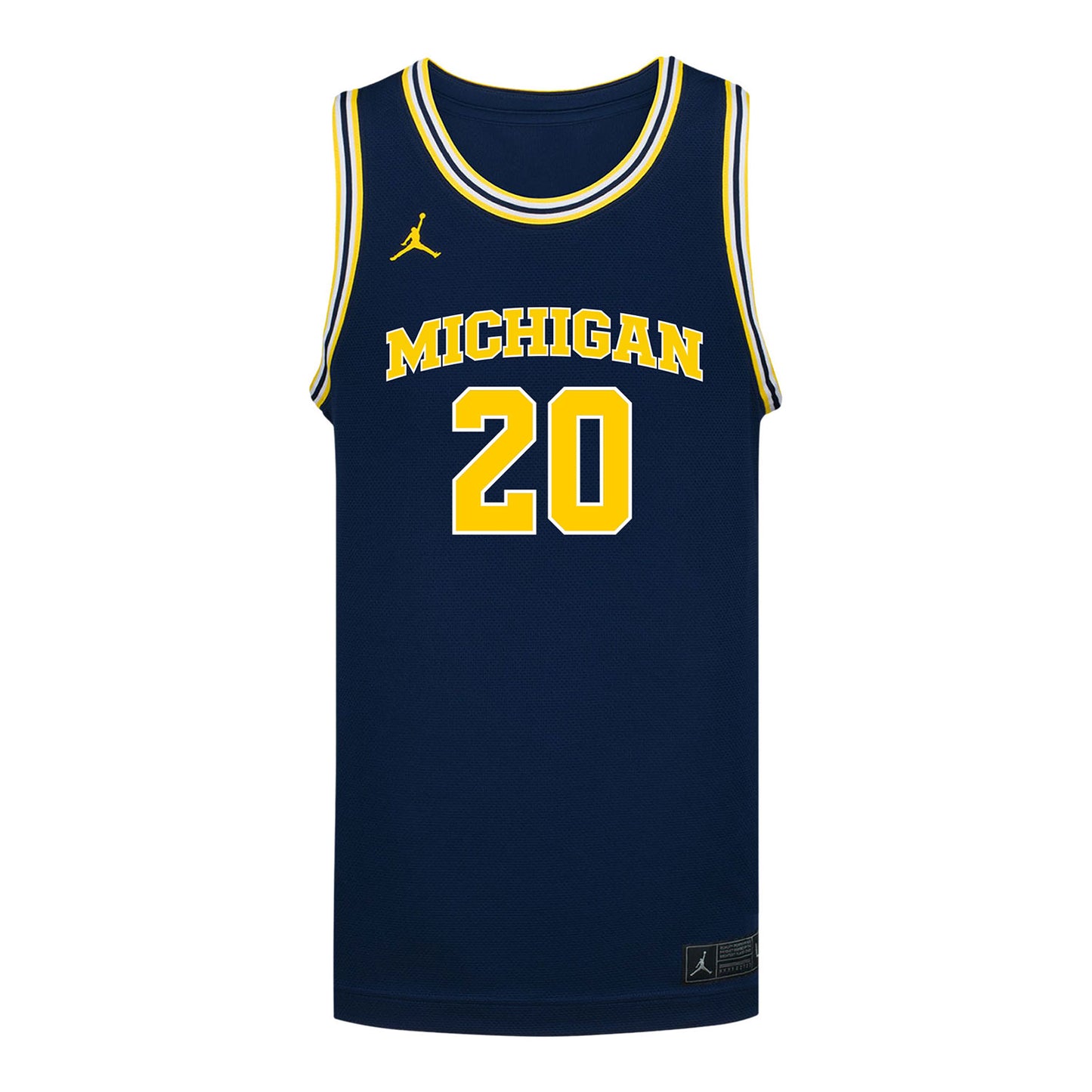 Michigan Wolverines #20 Alyssa Crockett Student Athlete Blue Women's Basketball Jersey - Front View