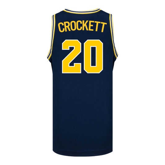 Michigan Wolverines #20 Alyssa Crockett Student Athlete Blue Women's Basketball Jersey - Back View