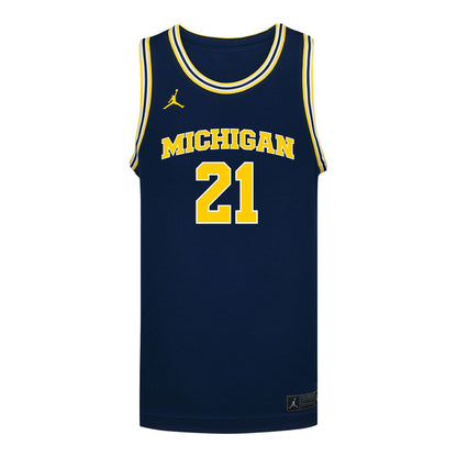 Michigan Wolverines #21 Ally VanTimmeren Student Athlete Blue Women's Basketball Jersey - Front View