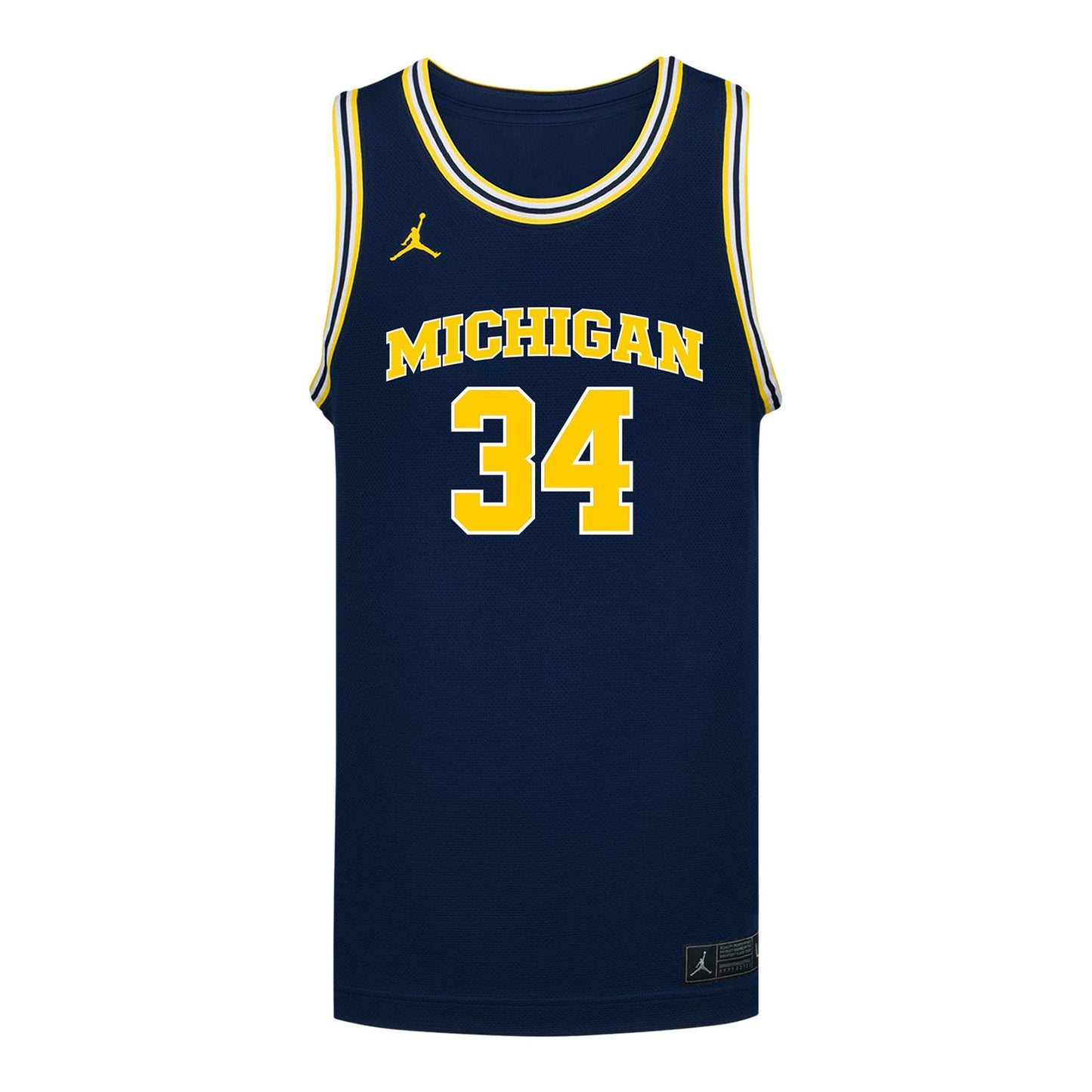 Michigan Wolverines #34 Aaiyanna Dunbar Student Athlete Blue Women's Basketball Jersey - Front View
