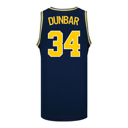 Michigan Wolverines #34 Aaiyanna Dunbar Student Athlete Blue Women's Basketball Jersey - Back View