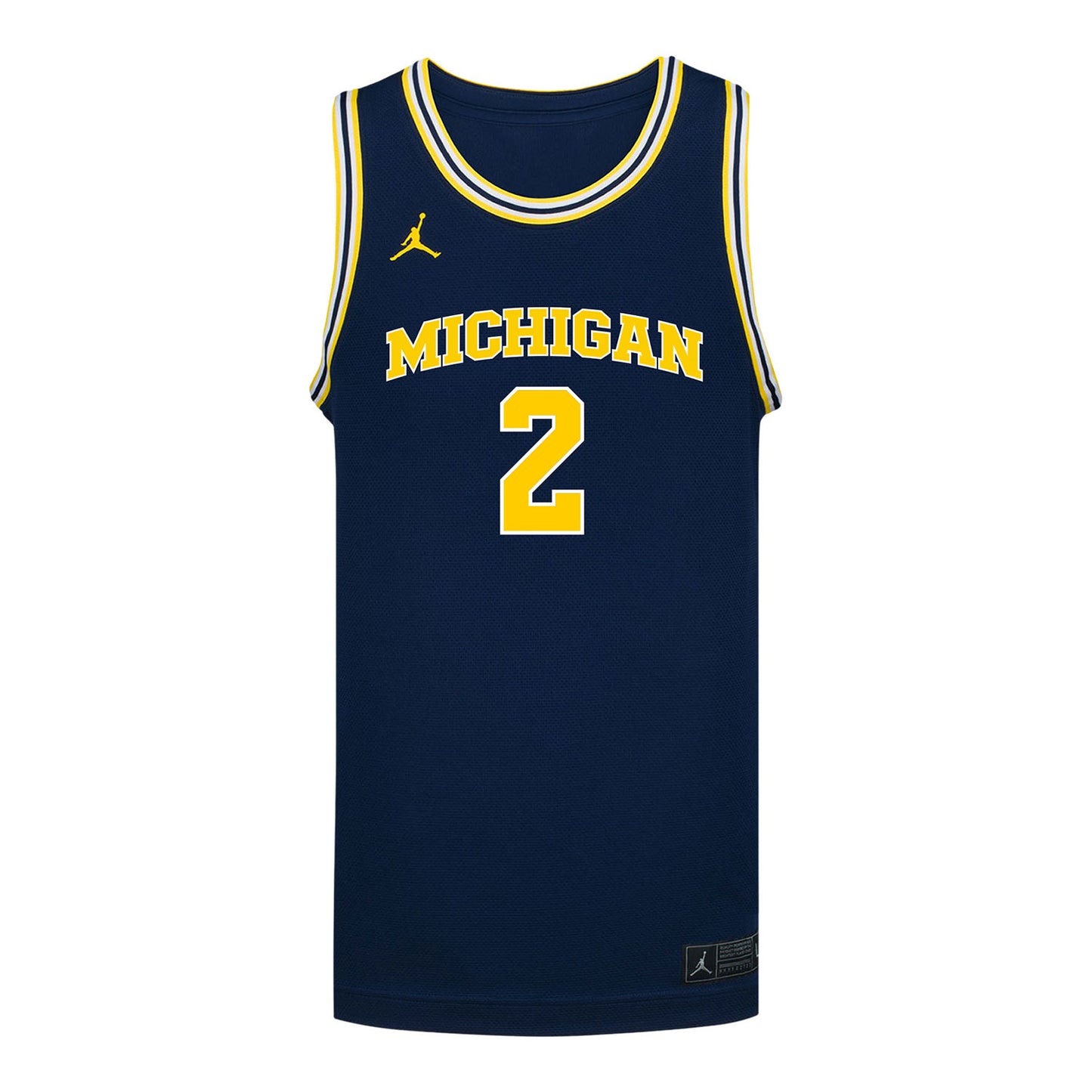 Michigan Wolverines #2 L.J Cason Student Athlete Blue Basketball Jersey - Front View