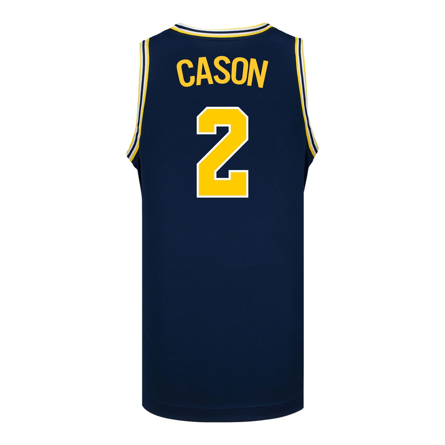Michigan Wolverines #2 L.J Cason Student Athlete Blue Basketball Jersey - Back View
