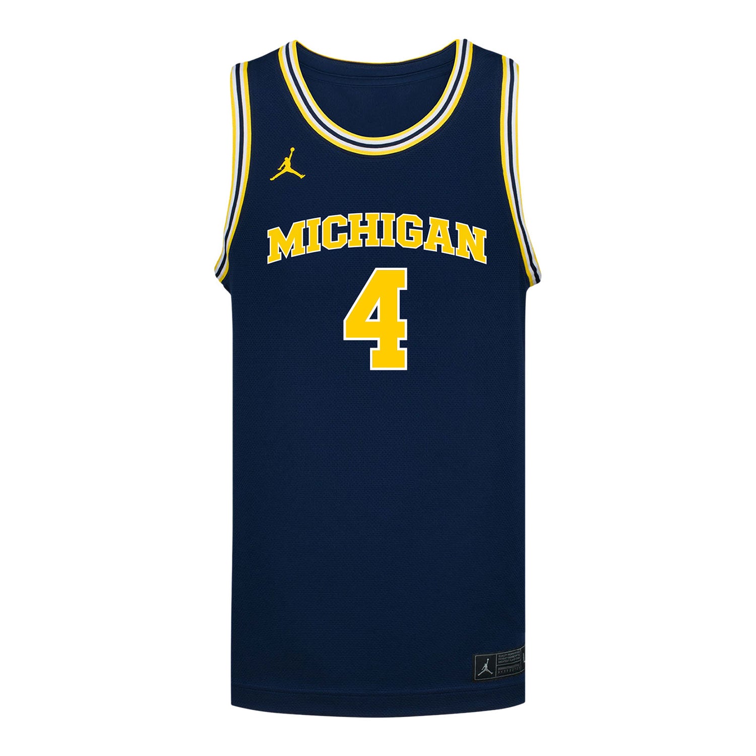 Michigan Wolverines #4 Nimari Burnett Student Athlete Blue Basketball Jersey - Front View