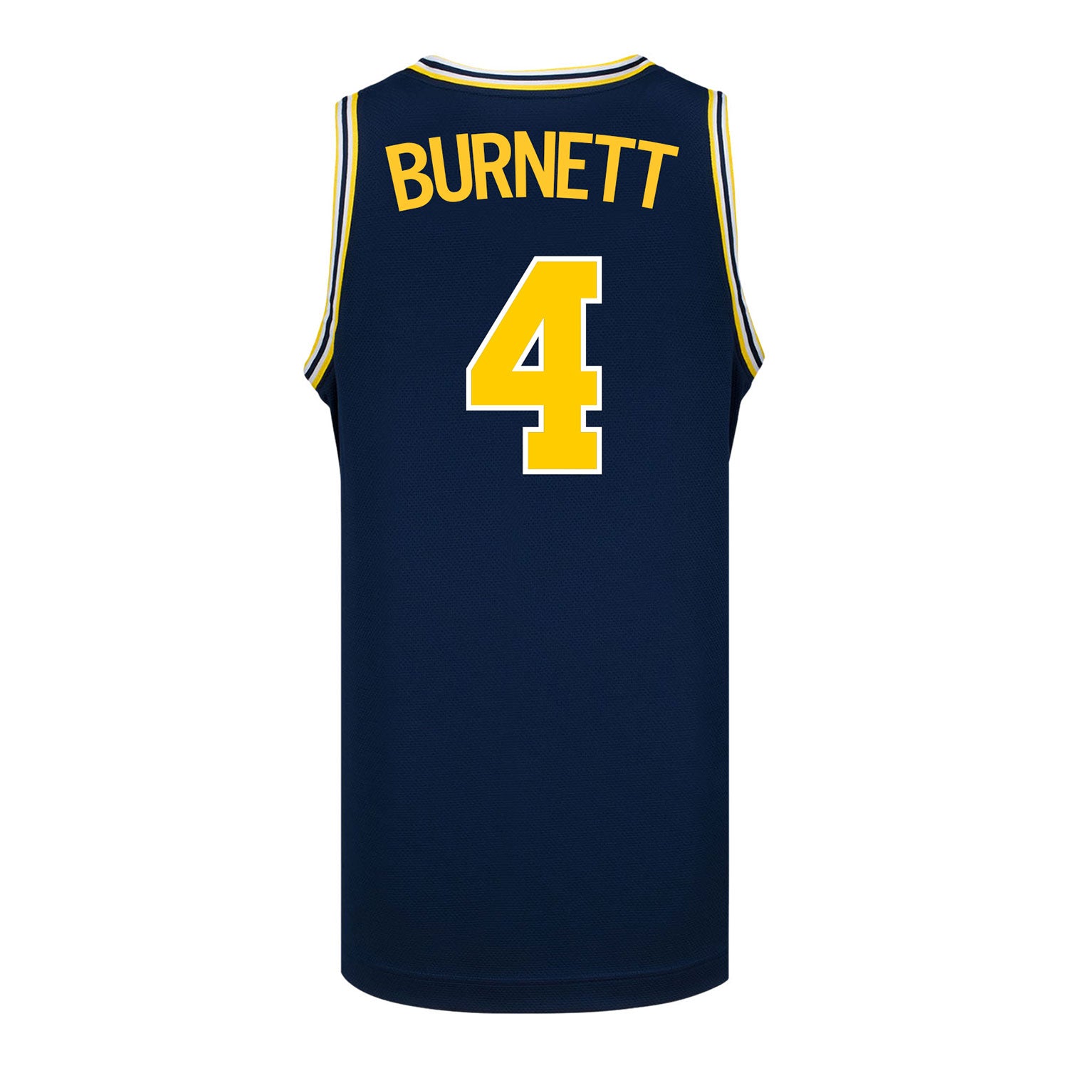 Michigan Wolverines #4 Nimari Burnett Student Athlete Blue Basketball Jersey - Back View