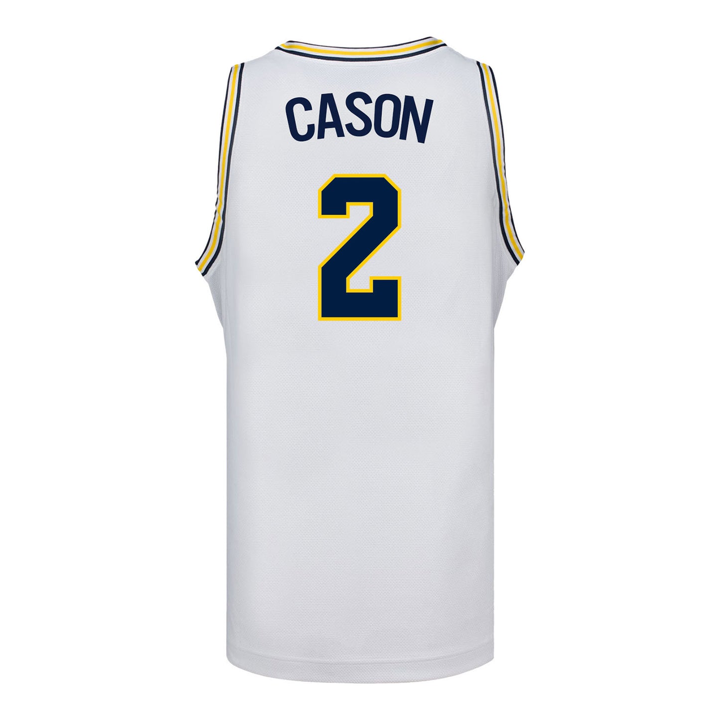 Michigan Wolverines #2 L.J Cason Student Athlete White Basketball Jersey - Back View