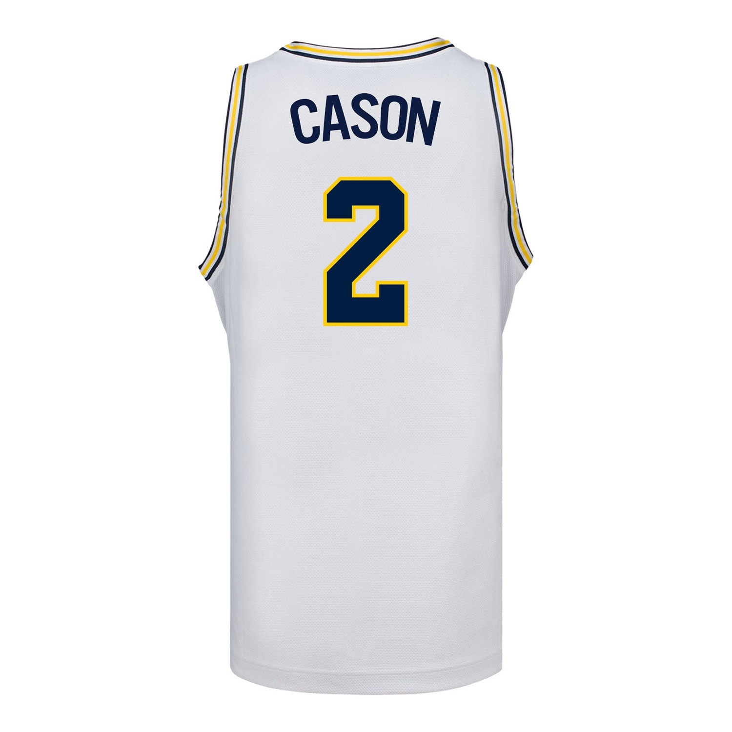 Michigan Wolverines #2 L.J Cason Student Athlete White Basketball Jersey - Back View