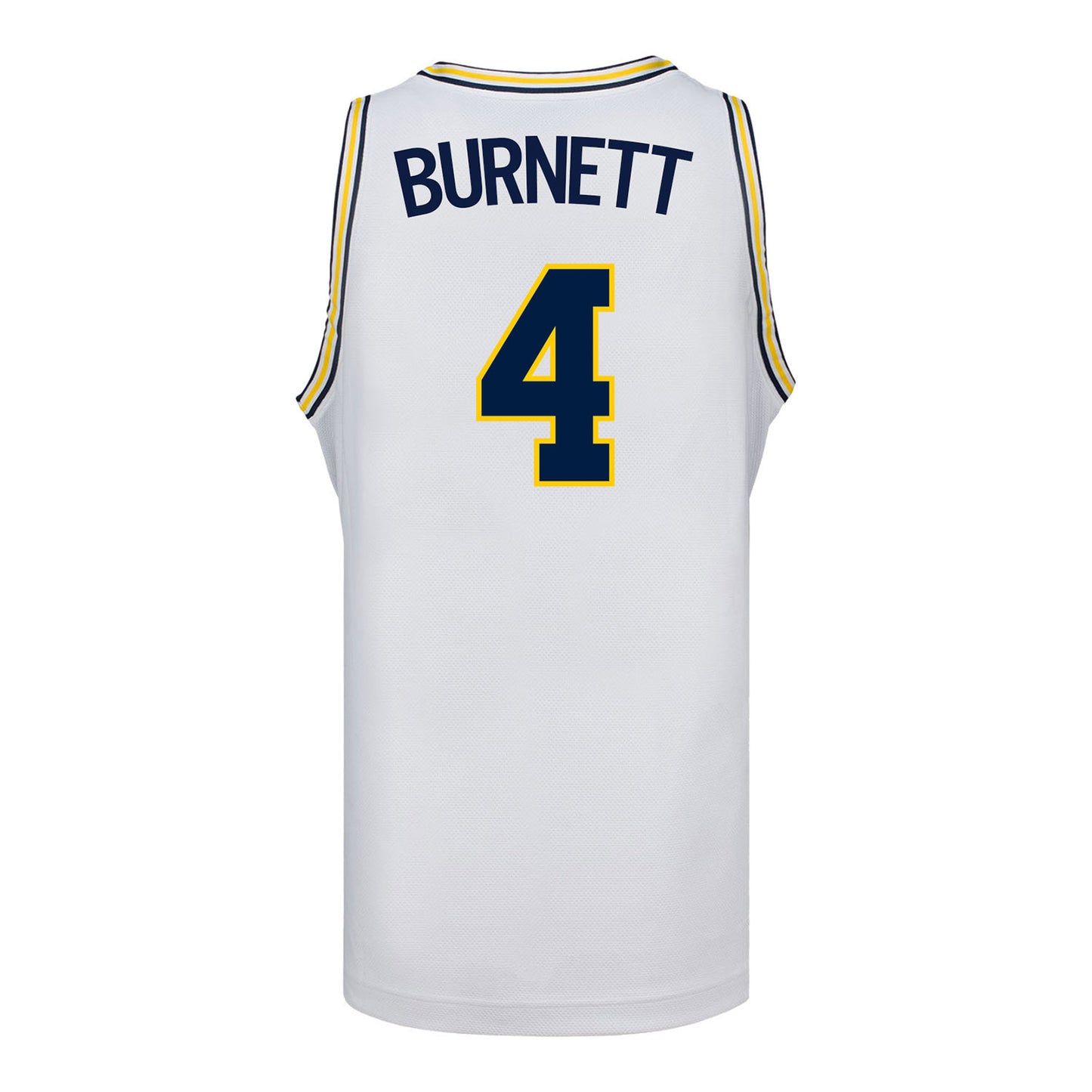 Michigan Wolverines #4 Nimari Burnett Student Athlete White Basketball Jersey - Back View