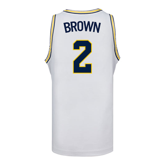 Michigan Wolverines #2 Macy Brown Student Athlete White Women's Basketball Jersey - Back View