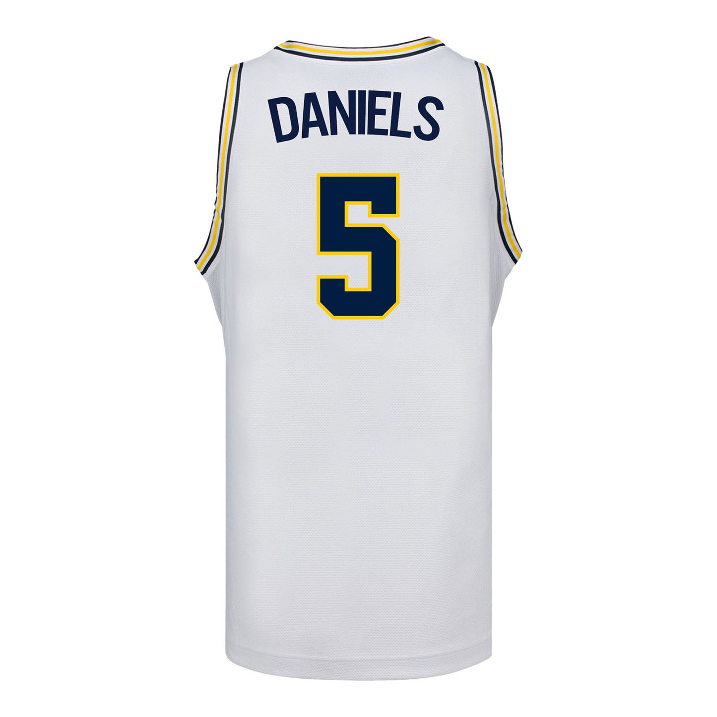 Michigan Wolverines #5 Brooke Daniels Student Athlete White Women's Basketball Jersey - Back View