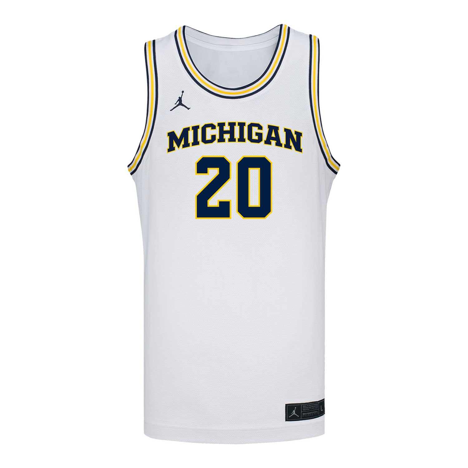 Michigan Wolverines #20 Alyssa Crockett Student Athlete White Women's Basketball Jersey - Front  View