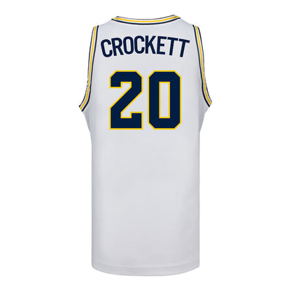 Michigan Wolverines #20 Alyssa Crockett Student Athlete White Women's Basketball Jersey - Back View
