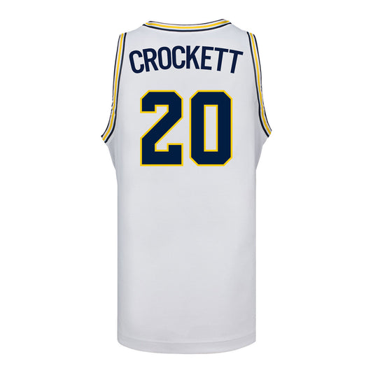 Michigan Wolverines #20 Alyssa Crockett Student Athlete White Women's Basketball Jersey - Back View