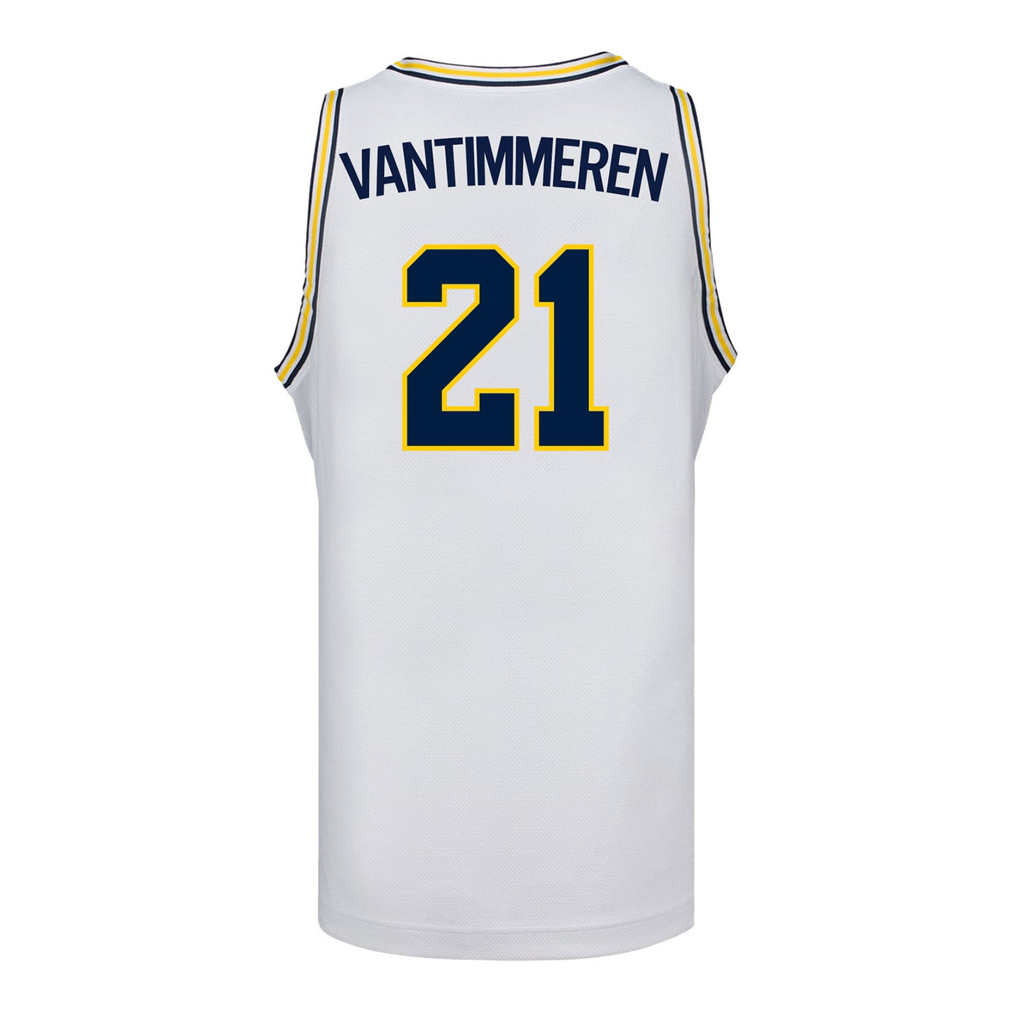 Michigan Wolverines #21 Ally VanTimmeren Student Athlete White Women's Basketball Jersey - Back View