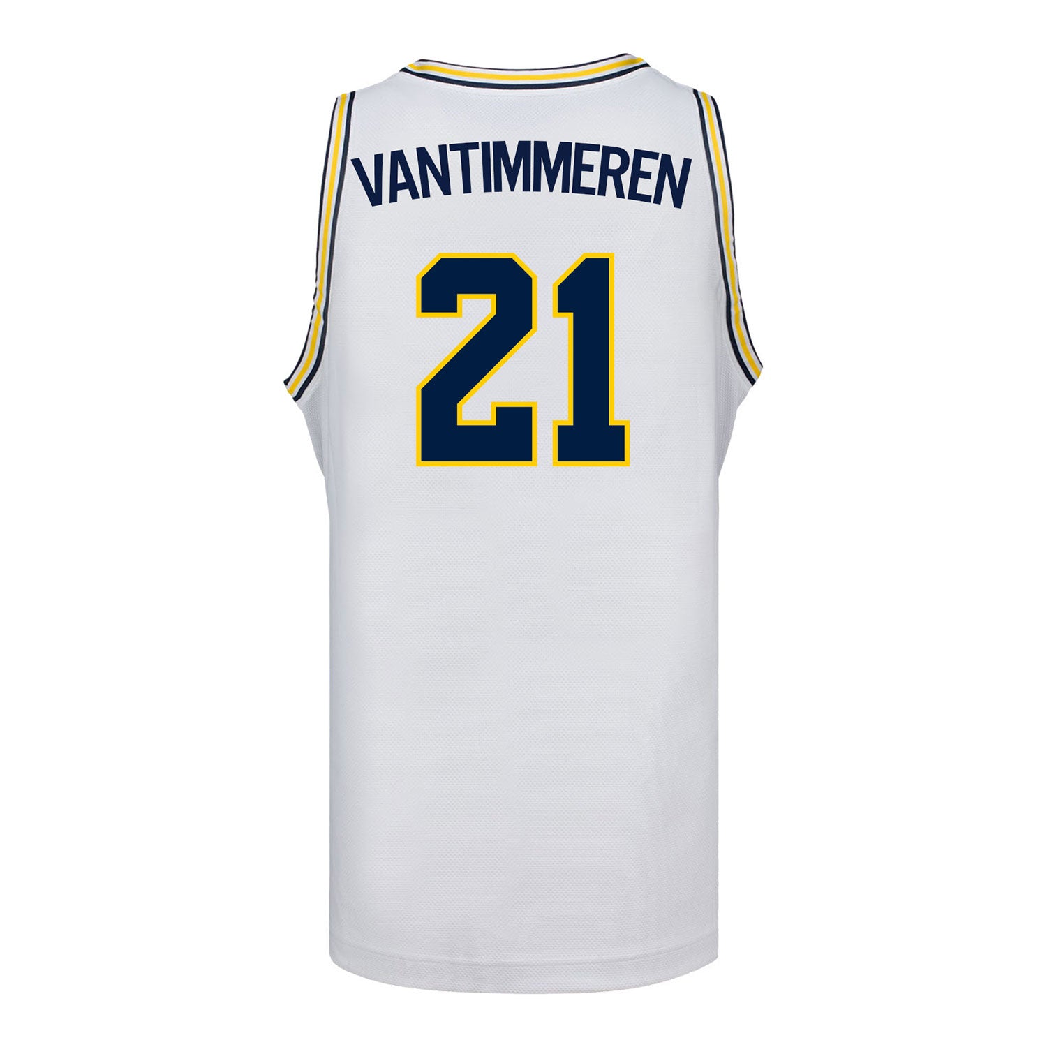 Michigan Wolverines #21 Ally VanTimmeren Student Athlete White Women's Basketball Jersey - Back View