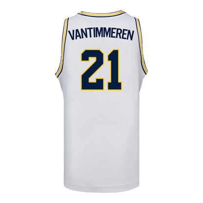 Michigan Wolverines #21 Ally VanTimmeren Student Athlete White Women's Basketball Jersey - Back View