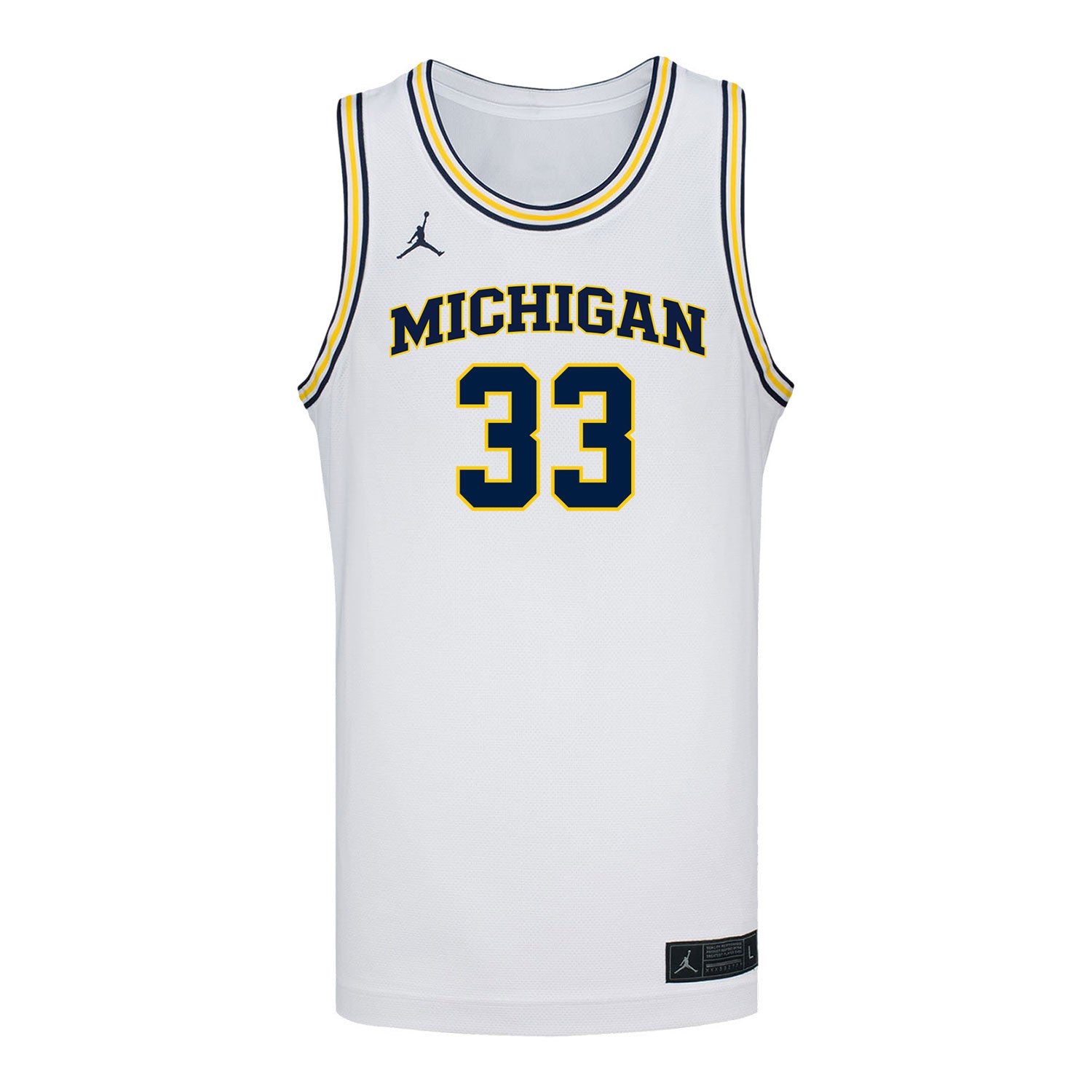 Michigan Wolverines #33 Te'Yala Delfosse Student Athlete White Women's Basketball Jersey - Front View