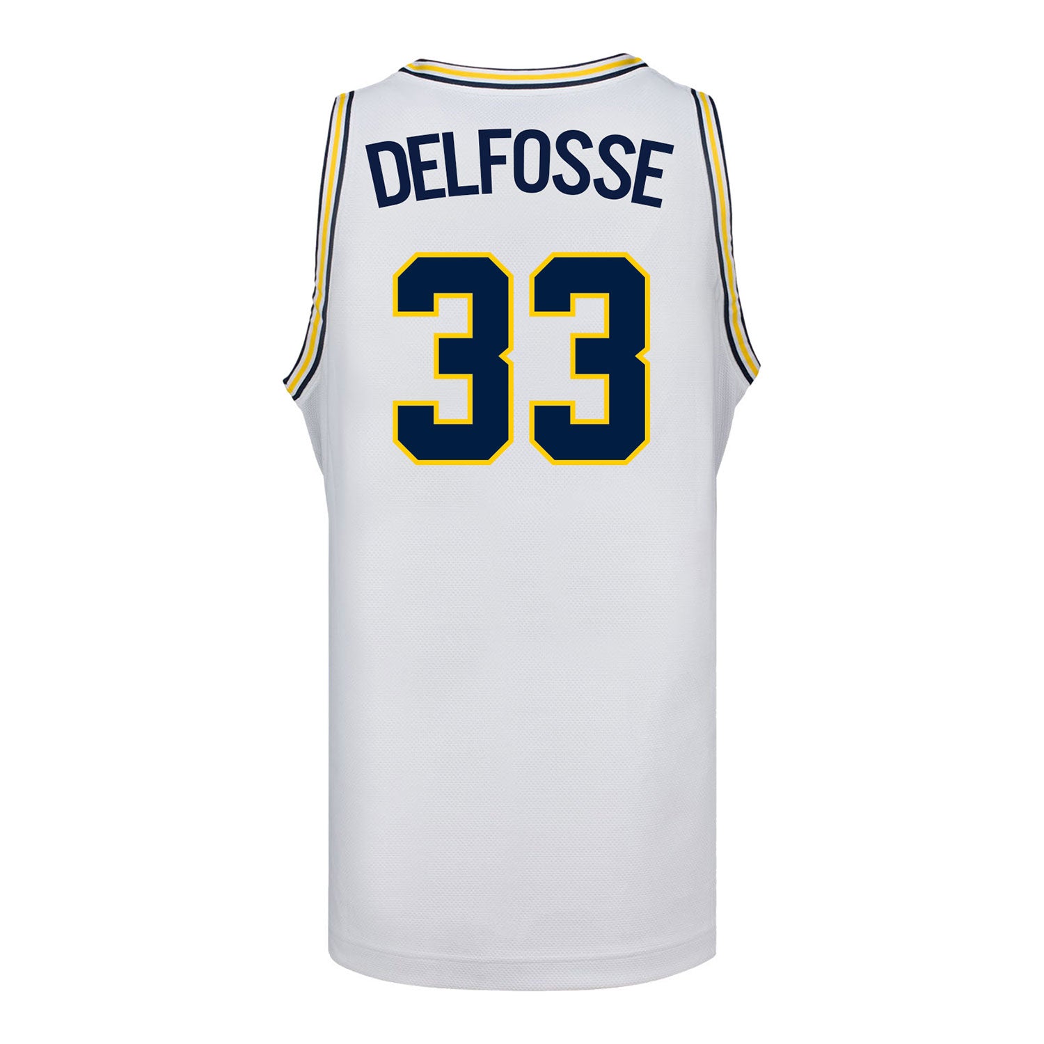 Michigan Wolverines #33 Te'Yala Delfosse Student Athlete White Women's Basketball Jersey - Back View
