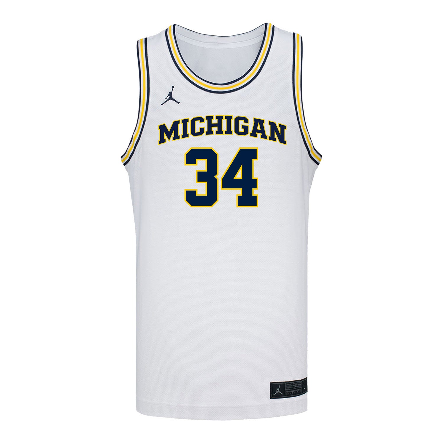 Michigan Wolverines #34 Aaiyanna Dunbar Student Athlete White Women's Basketball Jersey - Front View