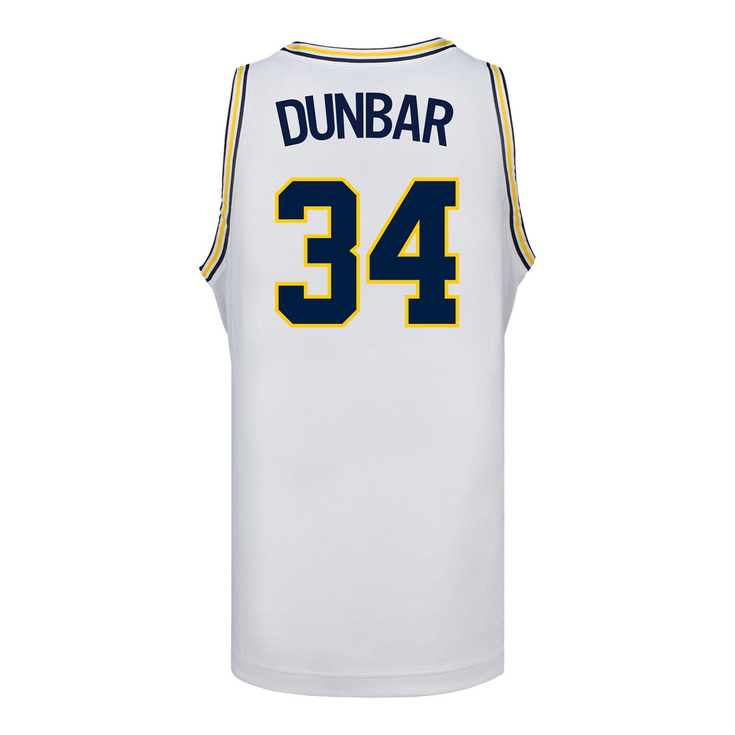 Michigan Wolverines #34 Aaiyanna Dunbar Student Athlete White Women's Basketball Jersey - Back View