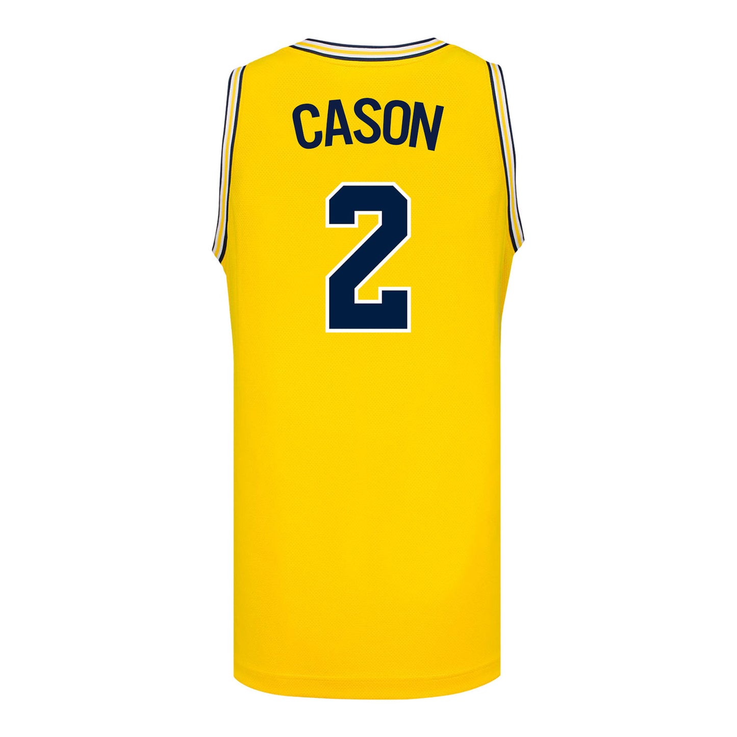 Michigan Wolverines #2 L.J Cason Student Athlete Maize Basketball Jersey - Back View