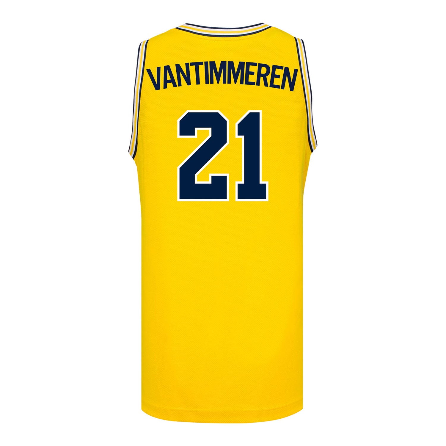 Michigan Wolverines #21 Ally VanTimmeren Student Athlete Maize Women's Basketball Jersey - Back View