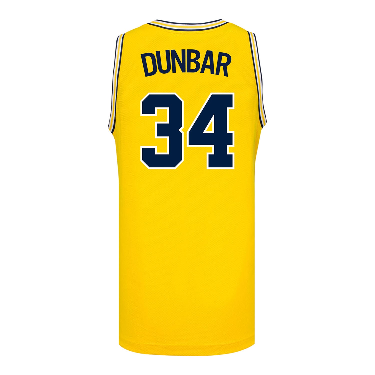 Michigan Wolverines #34 Aaiyanna Dunbar Student Athlete Maize Women's Basketball Jersey - Back View