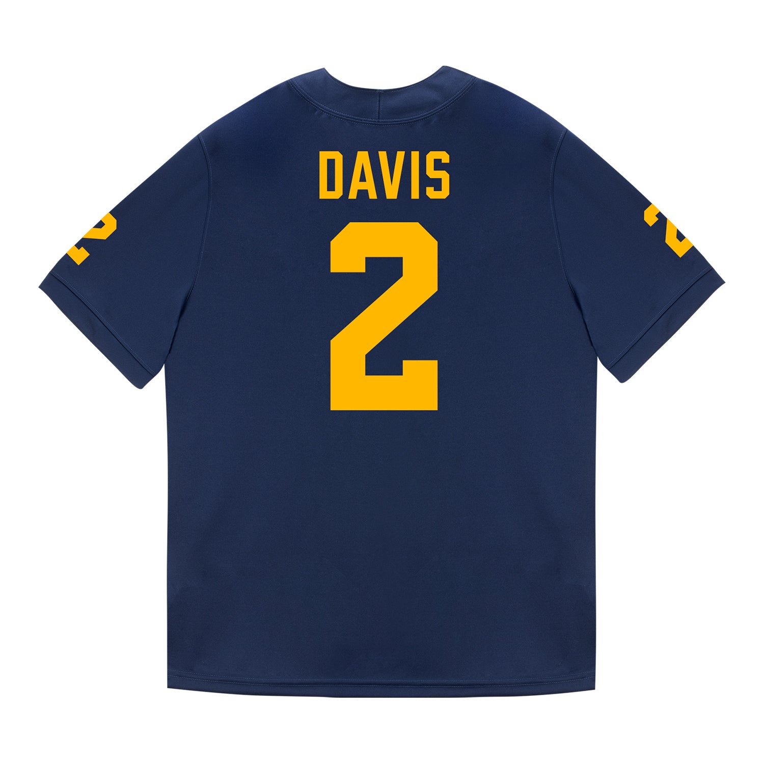 Michigan Wolverines #2 Jadyn Davis Student Athlete Blue Football Jersey - Back View