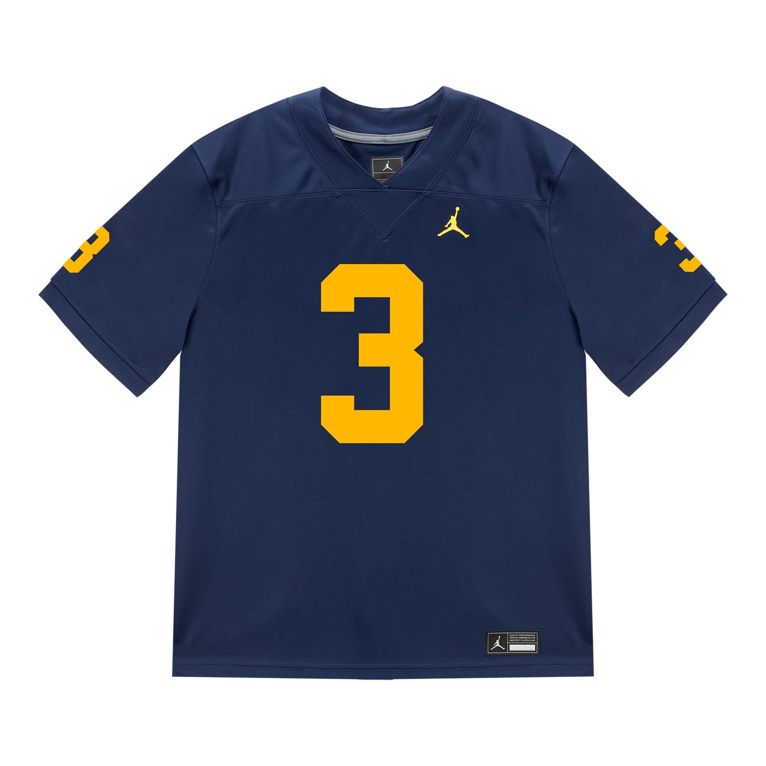 Michigan Wolverines #3 Fredrick Moore Student Athlete Blue Football Jersey - Front View