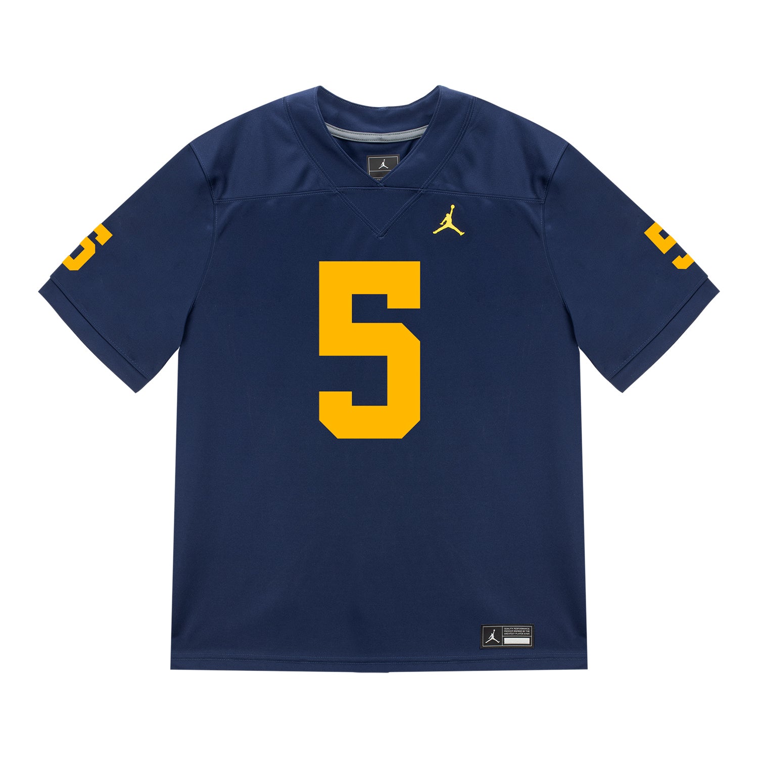 Michigan Wolverines #5 Jacob Oden Student Athlete Blue Football Jersey - Front View