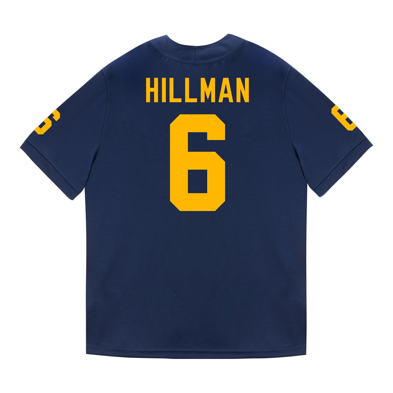 Michigan Wolverines #6 Brandyn Hillman Student Athlete Blue Football Jersey - Back View