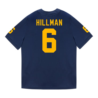 Michigan Wolverines #6 Brandyn Hillman Student Athlete Blue Football Jersey - Back View