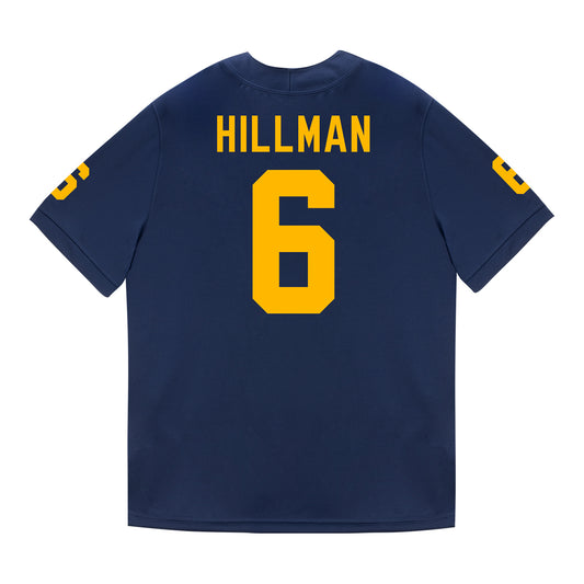 Michigan Wolverines #6 Brandyn Hillman Student Athlete Blue Football Jersey - Back View