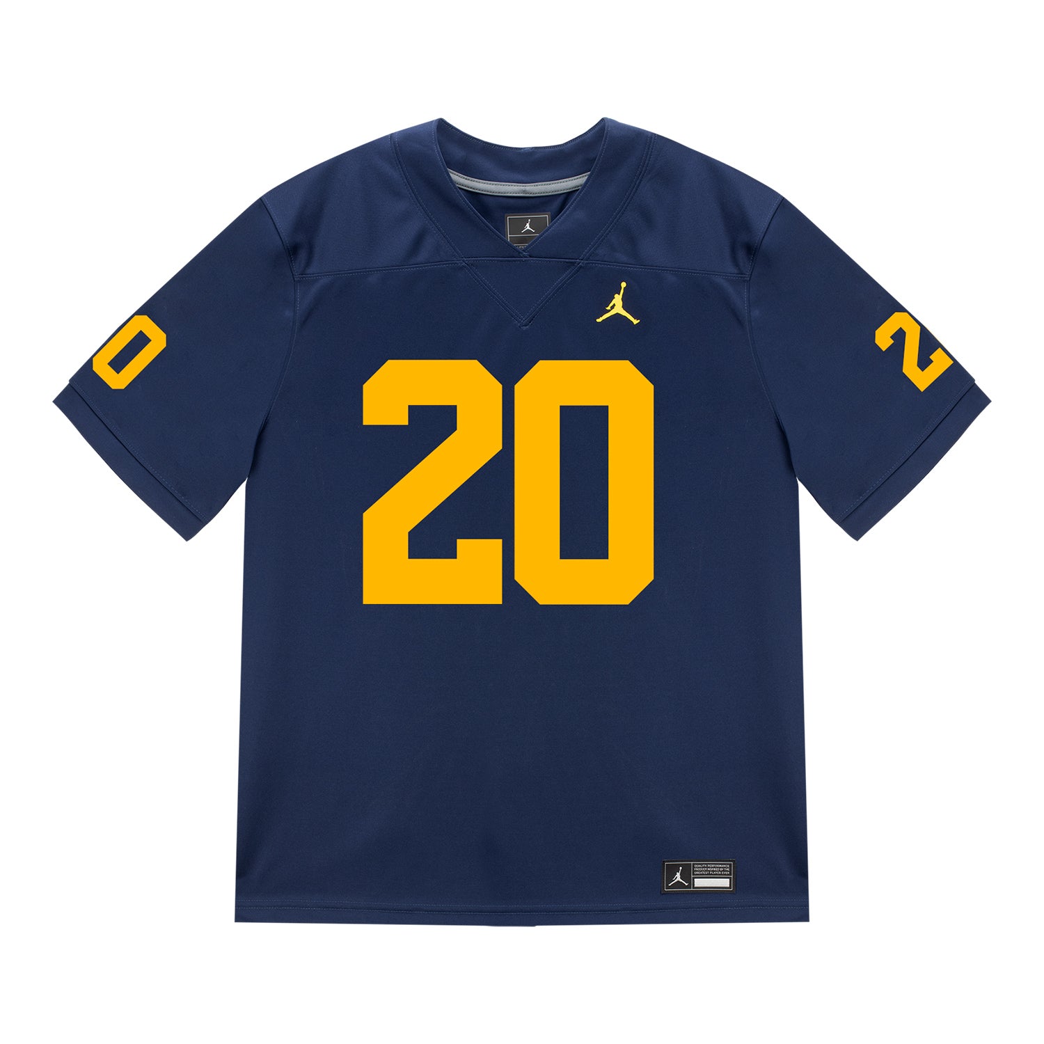Michigan Wolverines #20 Jyaire Hill Student Athlete Blue Football Jersey - Front View