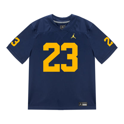 Youth Michigan Wolverines #23 Jordan Marshall Student Athlete Blue Football Jersey