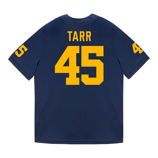 Michigan Wolverines #45 Greg Tarr Student Athlete Blue Football Jersey - Back View