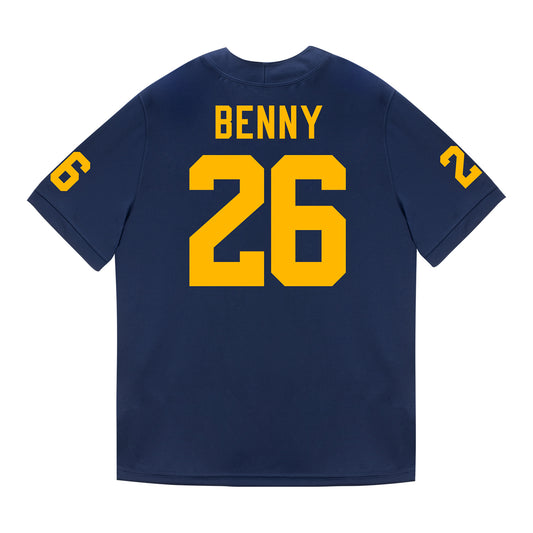 Michigan Wolverines #26 Rayshaun Benny Student Athlete Blue Football Jersey